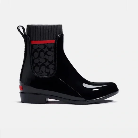 Coach Rain Boots Size 7 - Picture 5 of 9